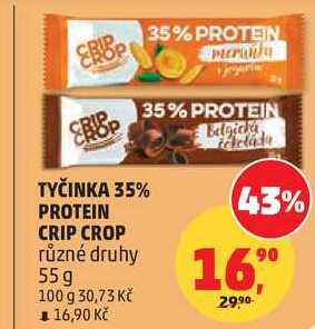 TYČINKA 35% PROTEIN CRIP CROP různé druhy, 55g   v akci