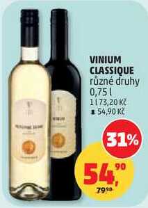 VINIUM CLASSIQUE různé druhy, 0,75 l