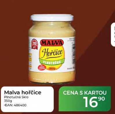 Malva hořčice Plnotučná Sklo 350g 