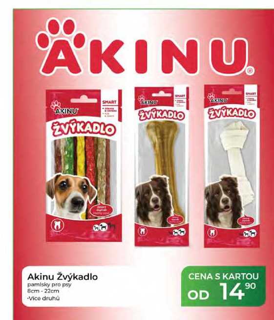 Akinu Žvýkadlo pamlsky pro psy 8cm - 22cm