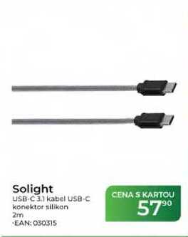 Solight USB-C 3.1 kabel USB-C konektor silikon 2m 