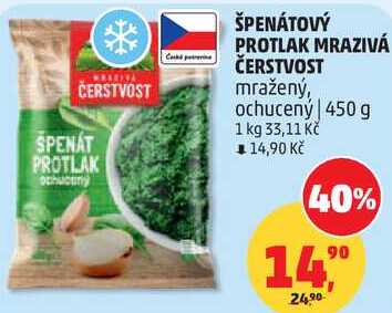 ŠPENÁTOVÝ PROTLAK MRAZIVÁ ČERSTVOST mražený, ochucený, 450 g