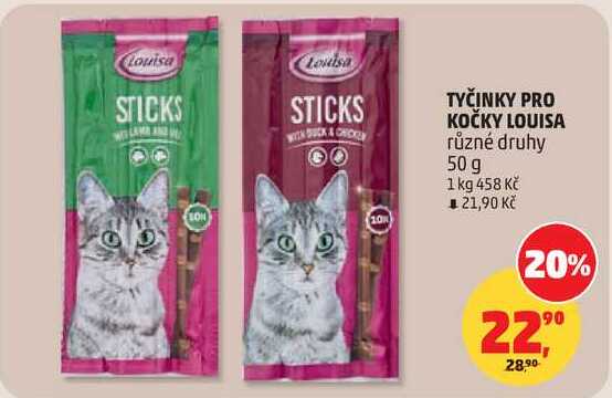 TYČINKY PRO KOČKY LOUISA různé druhy, 50 g