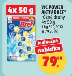 WC POWER AKTIV BREF různé druhy, 4x 50 g