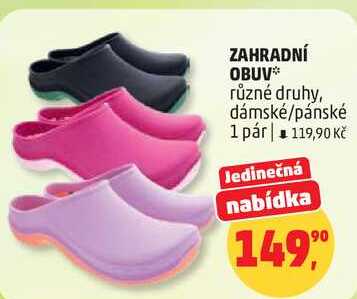 ZAHRADNÍ OBUV různé druhy, dámské/pánské, 1 pár