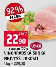 VINOHRADSKÁ ŠUNKA NEJVYŠŠÍ JAKOSTI 100g
