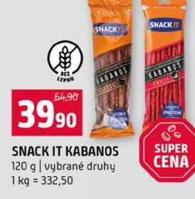 SNACK IT KABANOS 120 g vybrané druhy