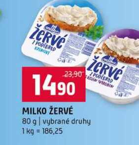 MILKO ŽERVÉ 80 g vybrané druhy