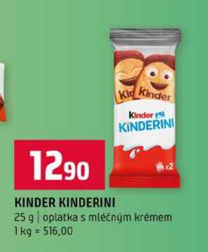 KINDER KINDERINI 25 g oplatka s mléčným krémem 