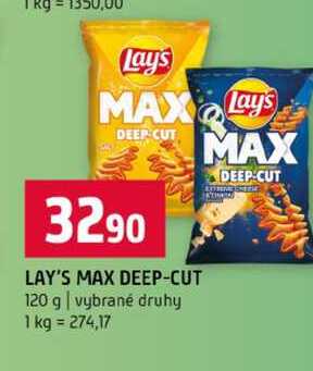 LAY'S MAX DEEP-CUT 120 g vybrané druhy