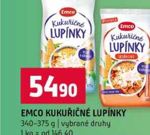 EMCO KUKUŘIČNÉ LUPÍNKY 340-375 g vybrané druhy