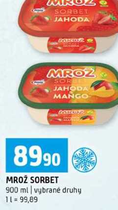 MROŽ SORBET 900 ml vybrané druhy