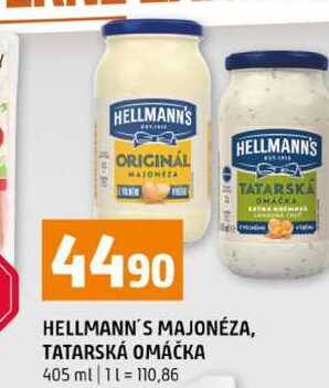 HELLMANN'S MAJONÉZA, TATARSKÁ OMÁČKA 405 ml