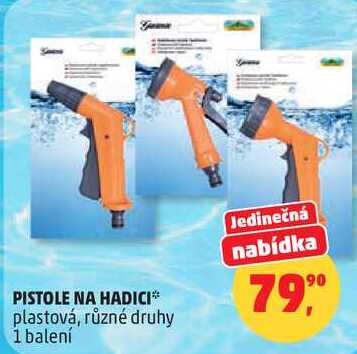 PISTOLE NA HADICI plastová, různé druhy, 1 balení