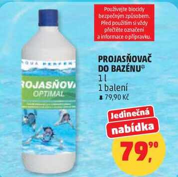 PROJASŇOVAČ DO BAZÉNU, 1 l, 1 balení