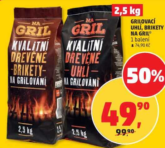 GRILOVACÍ UHLÍ, BRIKETY NA GRIL, 1 balení