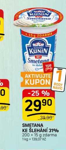 Smetana ke šlehání 31% 200g