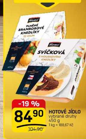 HOTOVÉ JÍDLO vybrané druhy 450 g