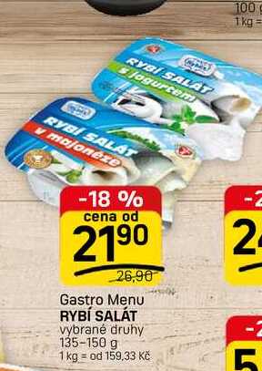 Gastro Menu RYBÍ SALÁT vybrané druhy 135-150 g