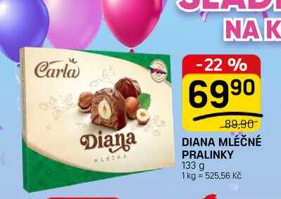 DIANA MLÉČNÉ PRALINKY 133 g
