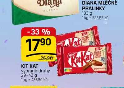 KIT KAT vybrané druhy 29-42 g