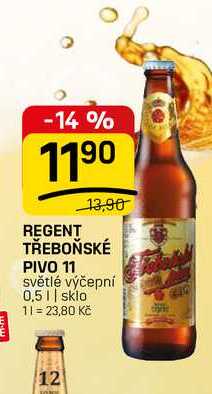 REGENT TŘEBOŇSKÉ PIVO 11 světlé výčepní 0,5l