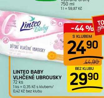 LINTEO BABY VLHČENÉ UBROUSKY 72 ks 
