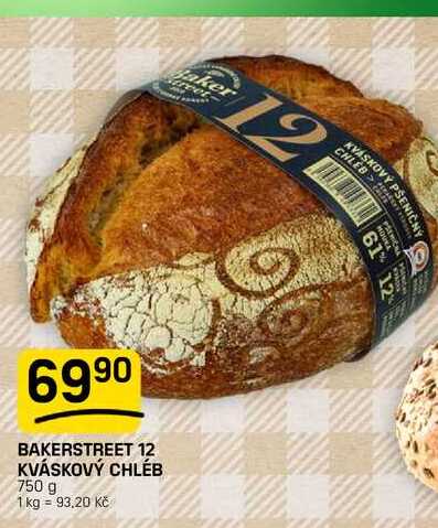 BAKERSTREET 12 KVÁSKOVÝ CHLÉB 750 g 