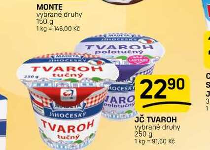 JČ TVAROH vybrané druhy 250 g