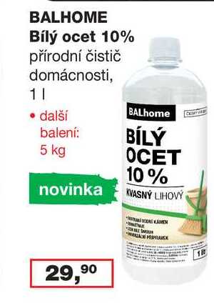 BALHOME Bílý ocet 10% 1 l