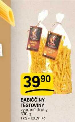 BABIČČINY TĚSTOVINY vybrané druhy 330 g