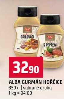 ALBA GURMÁN HOŘČICE 350 g vybrané druhy 