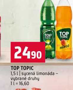 TOP TOPIC 1,5l sycená limonáda vybrané druhy 