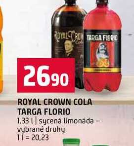 ROYAL CROWN COLA TARGA FLORIO 1,33l sycená limonáda vybrané druhy 