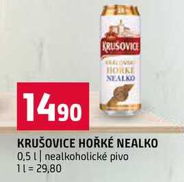 KRUŠOVICE HOŘKÉ NEALKO 0,5l nealkoholické pivo