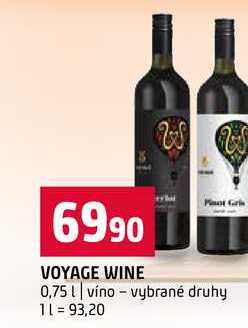 VOYAGE WINE 0,75l víno vybrané druhy