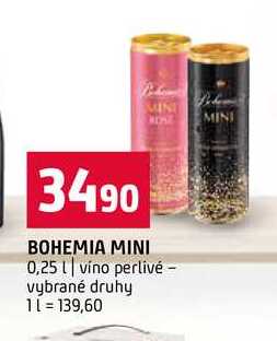 BOHEMIA MINI 0,25l víno perlivé vybrané druhy 