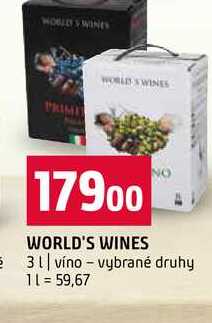 WORLD'S WINES 3l víno vybrané druhy