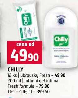 Chilly gel 12 ks ubrousky Fresh 200 ml intimní gel intima Fresh formula 