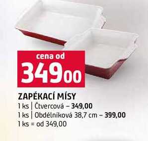ZAPÉKACÍ MÍSY 1 ks Čtvercová 1 ks Obdélníková 38,7 cm 