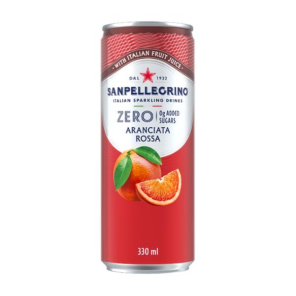 San Pellegrino Zero Aranciata Rossa červený pomeranč plech