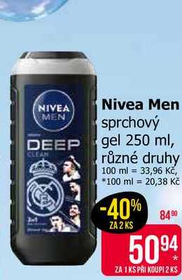 Nivea Men sprchový gel 250 ml, různé druhy 