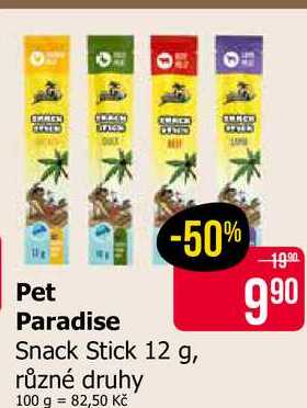 Pet Paradise Snack Stick 12 g, různé druhy