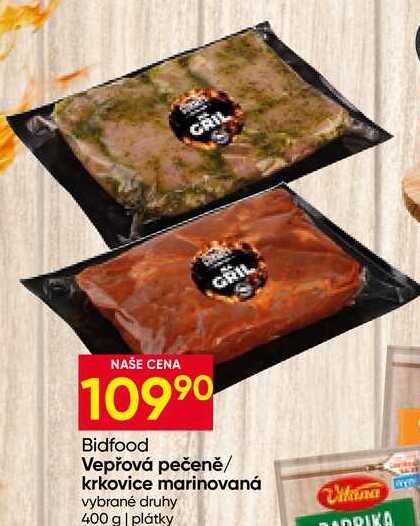 Bidfood Vepřová pečeně/ krkovice marinovaná vybrané druhy 400 g plátky