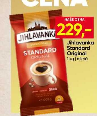 Jihlavanka Standard Original pražená mletá káva 1000g