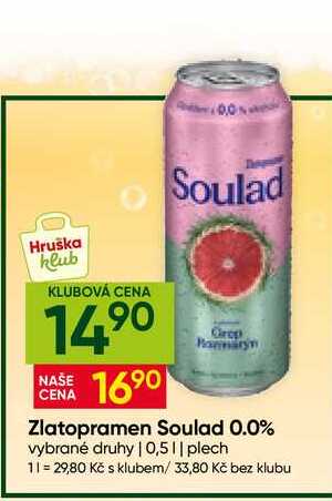 Zlatopramen Soulad 0.0% vybrané druhy 0,5l 