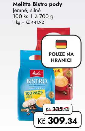 Melitta Bistro pody Jemné, silné 100 ks  