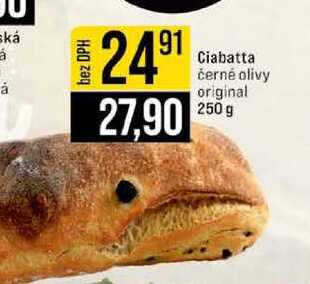 Ciabatta černé olivy original 250 g 