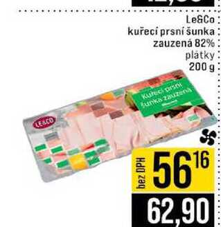 Le&Co kuřecí prsní šunka zauzená 82% plátky? 200 g 