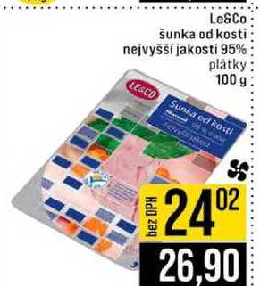 Le&Co šunka od kosti nejvyšší jakosti 95% plátky 100 g